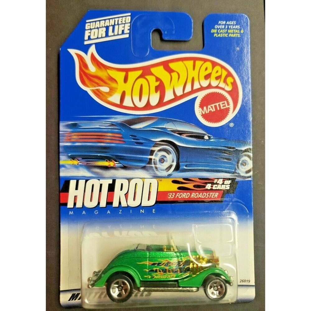 2000 Hot Wheels 1933 Ford Coupe Roadster Hot Rod Magazine #8 Green HW11